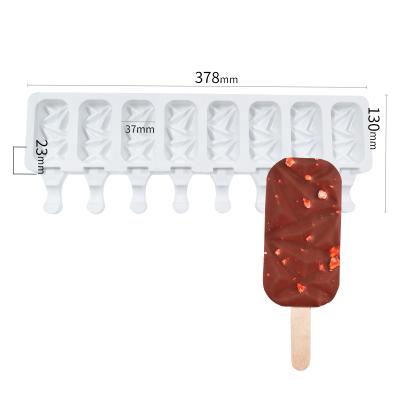 China Durable 8 Cavity Kitchen Silicone Ice Cream Popsicle Mold Viable Homemade Stick Mold Durable for sale