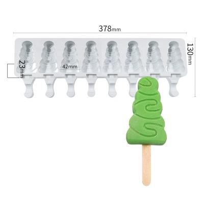 China Summer 8 Cavity Safety Silicone Ice Cream Viable Durable Popsicle Mold Homemade Safety Popsicle Mold For Kids for sale