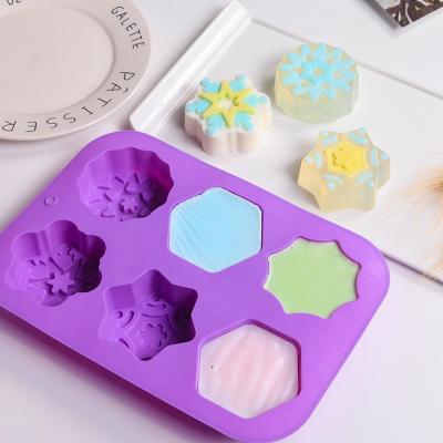 China New Designed Viable Handmade Silicone Soap Mold Snowflake Soap Mold for sale