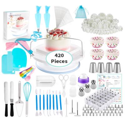 China Sustainable 420 Pcs Baking Supplies Cake Decorating Kit Cake Decorating Supplies For Beginners for sale