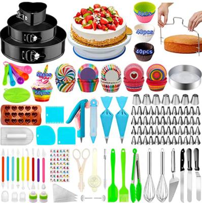 China Sustainable Cake Decorating Supplies 442 PCS Cake Baking Decorating Set Cake Turntable Turntable for sale