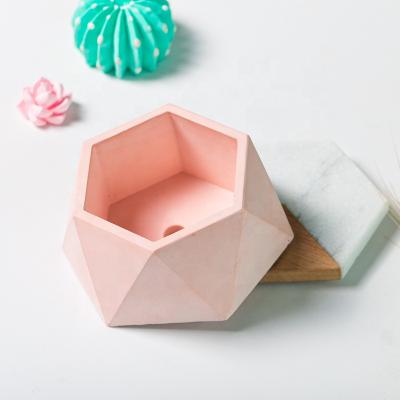 China 3D Vase Craft Viable Planter Mold DIY Geometric Concrete Planter Silicone Mold for sale