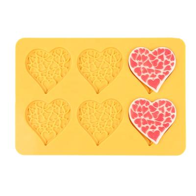 China Valentine's Day Gifts Heart Shape Fondant Silicone Mold Candy Viable Non Stick Cake Decorating Supplies for sale