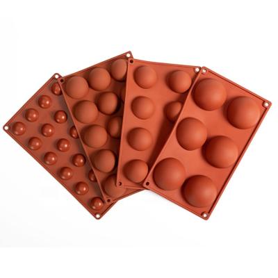 China Medium Sustainable Semi Sphere Cake Mold Chocolate Silicone Chocolate Molds for sale