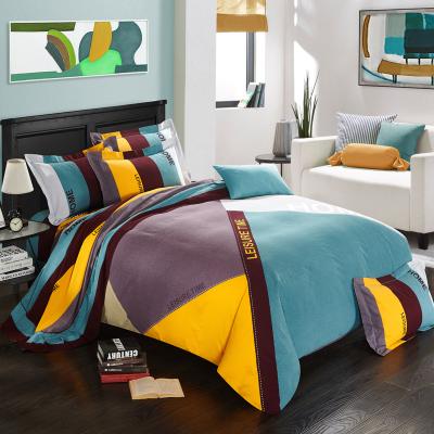 China TWILL 100% Cotton Flocking Thicker Sanding Bedding Sets Of Elegant Bed Sheets for sale