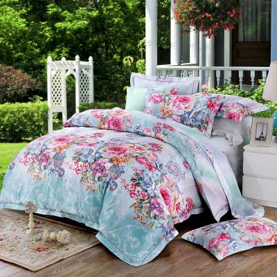 China 100%cotton Jacquard Satin Fabric Bed Sets European Bedding Sheet Royal for sale