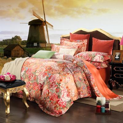 China 100%cotton Jacquard Satin Fabric Bed Sets European Bedding Sheet Royal for sale