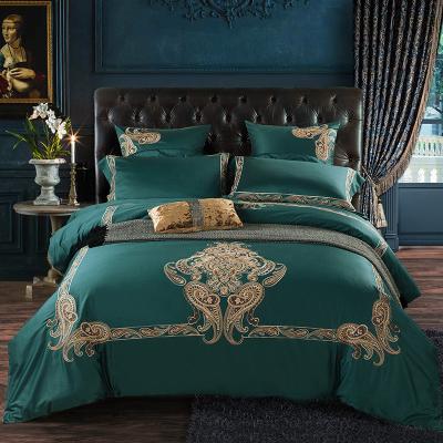 China Hotel King Size Single Comforter Embroidered Cotton Sheets Bedding Set for sale