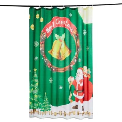 China Christmas Viable Hot Amazon Sales Polyester Waterproof Shower Curtains For Bathroom With 12 Shower Curtain Hooks for sale