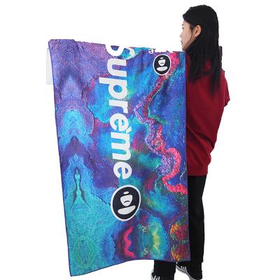 China Viable Quick Dry Printing Beach Towel For Bathroom Hotel Microfiber Towel Custom Logo for sale