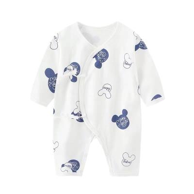 China leesourcing 100%cotton elastic custom printing and logo 100%COTTON baby button romper for sale