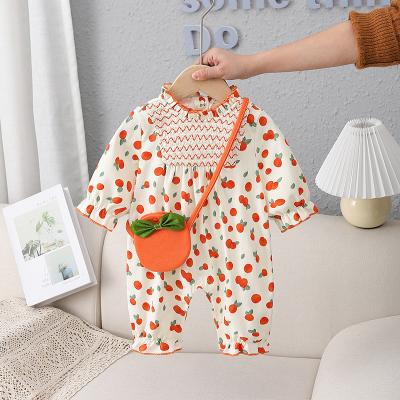 China 100% Cotton Spring Baby Rompers Newborn Baby Clothes Romper Babyrompers Dot Print Baby Girls Snap for sale