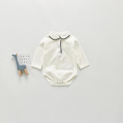 China Unisex Plain 100% Cotton Summer Baby Onesie Snap Button Baby Rompers With Snap Button for sale