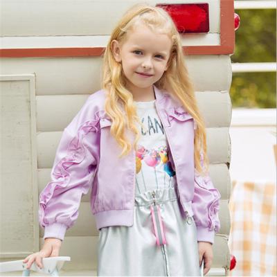 China Anti-wrinkle new autumn and winter children's casual jacket ruffled baseball uniform girl jacket coat tide for sale