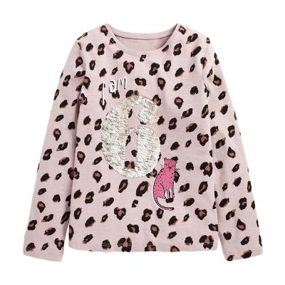 China Leesourcing Girls T-shirt Autumn New Children's Breathable T-shirt Knitted Round Neck Kids Long Sleeve T-shirt for sale