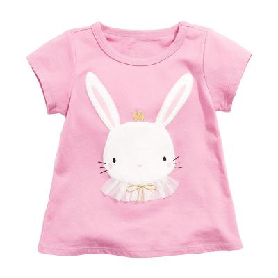 China Leesourcing Children's Wear T-shirt Summer Breathable Girls T-shirt Cotton Knitted Children's Clothing Short Sleeve T-shirt for sale