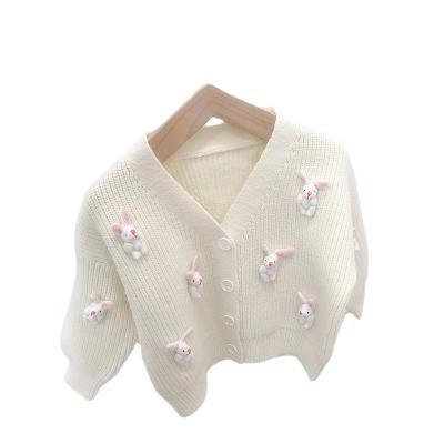 China Custom logo or sweet cartoon print knitted girls sweaters for sale