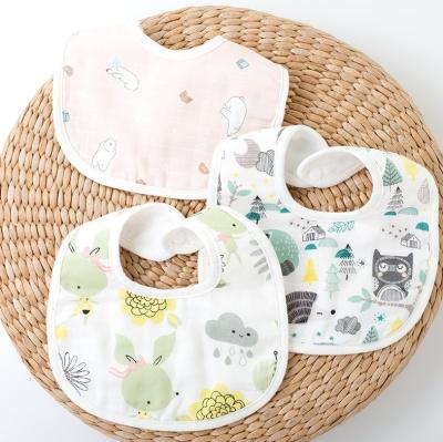 China Custom OEM / ODM Leesourcing Antibacterial 6 Layer 100% Cotton Soft Baby Feeding Bibs for sale