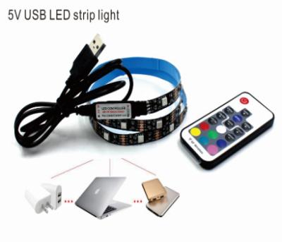 China Shenzhen Lightindawn Residential Colorful smd 5050 flexible 30 LED RGB TV backlight 5v led strip light usb with remote control for sale