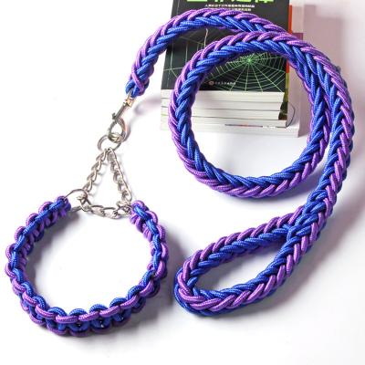 China Custom durable nylon straps pet leash and collar set for medium and large dogs for sale