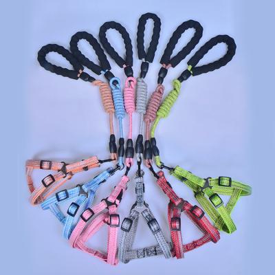 China Personalized Nylon Dog Leash Harness Set Puppy Cat Adjust Twisted Rope Pet Leash for sale