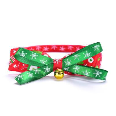 China Personalized Pet Supplies Cat Bow Tie Bell Bow Tie Christmas Pet Collar for sale