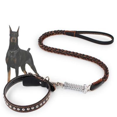 China Fashion Custom Leather Unique Soft Logo Adjustable Leash Adjustable Dog Collars for sale