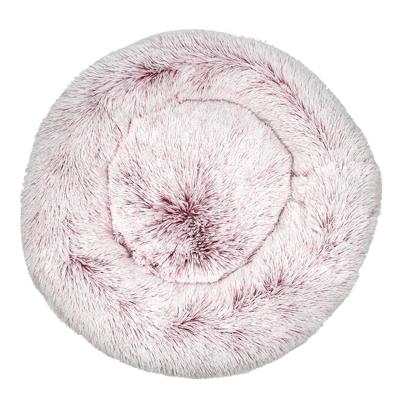 China Comfortable Sleeping Fur Donut Cuddler Dog Bed Kitty Teddy Kennel Cat Cushion Bed Waterproof Comfortable Pet Beds for sale