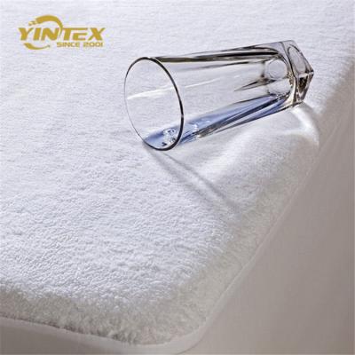 China Anti-bacteria Terry Towelling With PU Covered Waterproof Cloth Terry Towel Mattress Protector Mattress Protector for sale