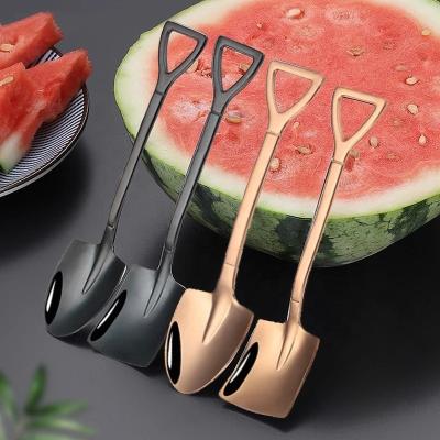 China Creative Retro Stainless Steel Tableware Spoon Teaspoon Iron Scoop Viable Scoop Spoon for sale