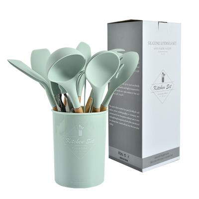 China Sustainable Luxury Home Stainless Steel Kitchen Tools Silicone Kitchen Utensil Set for sale