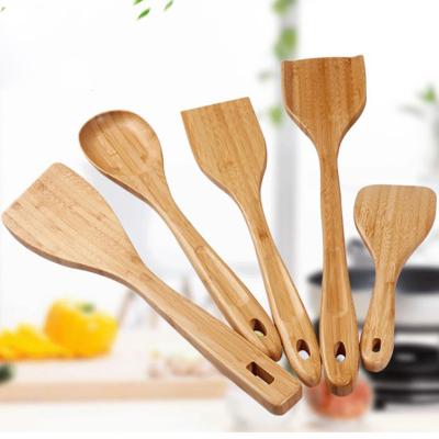 China Sustainable Chinese Bamboo Cookware Kitchen Tools Utensils Natural Durable Slotted Scoop for sale