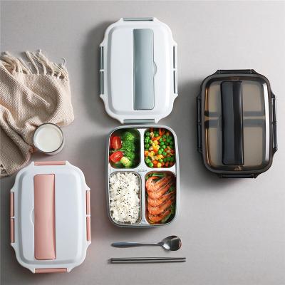 China Freshness Keeping Kids Lunch Box With Lid 304 Plastic Insulated Stainless Steel Bento Box for sale