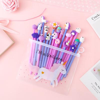 China office & School Cute Cartoon Pen Student Gel Pen Stationery Gift Supplies 0.5mm Black Ink 20pcs/pack for sale