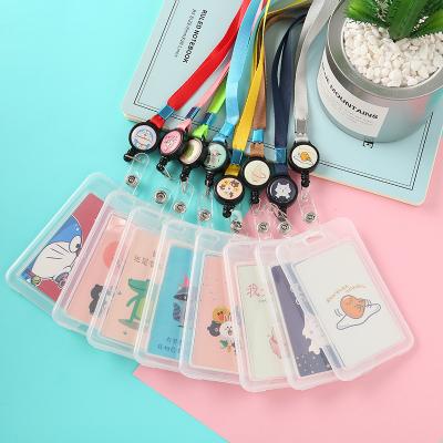 China Lightweight Creative Plastic Fashion Coin Purse Card Cover Work Multifunctional Badge Holder With Lanyard For Student for sale