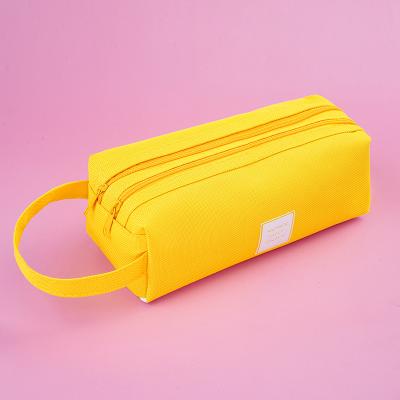 China School Pen Bags Large Capacity Pencil Case With Creative And Multifunctional Double-Layer Handle Pupil Pencil Case for sale