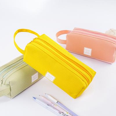 China Custom Pen Bags Wholesales Pen Bags School Student Canvas Pencil Case Custom Filter Frame for sale