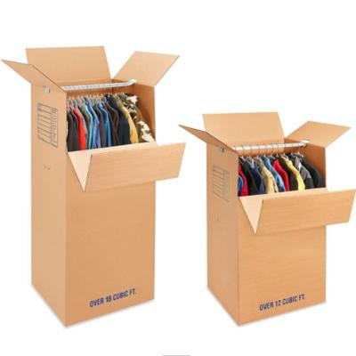 China Recycled Materials Wholesale Moving Brown Promotional Strong Wardrobe Boxes Shipping Cardboard Industrial Use Packaging Items Feature Recyclable Paper for sale