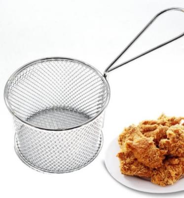 China Sustainable Kitchen Frying basket Dessert Sieve Colander cooking Oil Strainer for sale