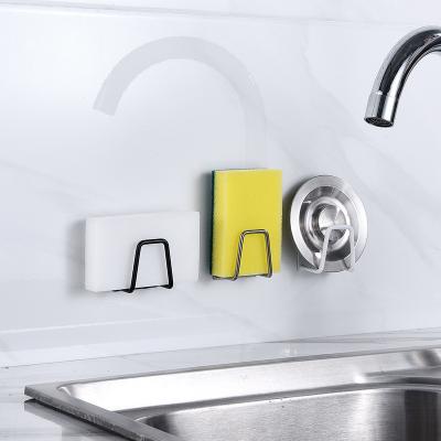 China Sustainable High Quality 304 Stainless Steel Sponge Holder Kitchen Sink Sponge Holder Rack Steel Ball Rag Sponge Shelf for sale