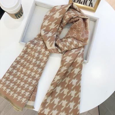 China Newest Scarf Manufacture Wholesale Custom Design Letter Fashion Thickened Shawl Cashmere Scarf For Women for sale