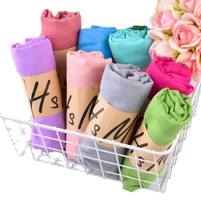 China Spring and Autumn casual winter color simplicity pure scarves and shawls for women cotton scarf for sale