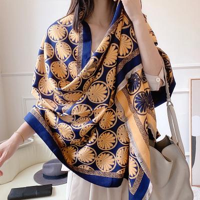 China Autumn And Winter All-match European American Wholesale Cashmere Shawl With Bib Women's Long Scarf for sale