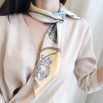 China 70*70cm Medium Scarf Hair Tie Neck Scarf For Women Square Silk Scarves for sale