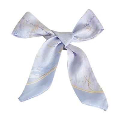 China Medium Tie Dye Color Bag Scarf Hair Tie Neck Scarf For Women Silk Scarves for sale