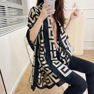 China Long Vintage Printing Top Cover Scarf Scarves And Shawls For Women Silk Scarves for sale