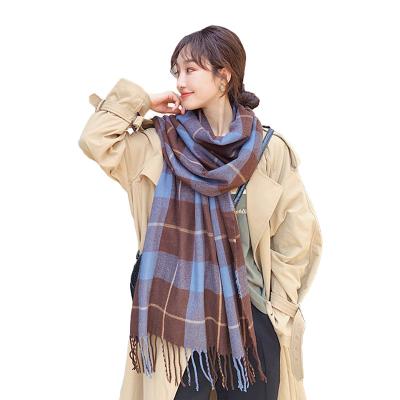 China European American Korean classic British plaid fringed new women's shawl thickened warm scarf for sale