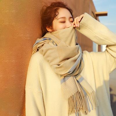 China European American wholesale women's autumn and new winter shawl cashmere herringbone fringed scarf for sale