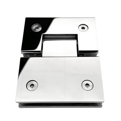 China Modern Fitting Bathroom Hinge Brass Stainless Steel Glass To Glass Clamp Mirror Polished 180 Degree Shower Door Glass Hinge for sale