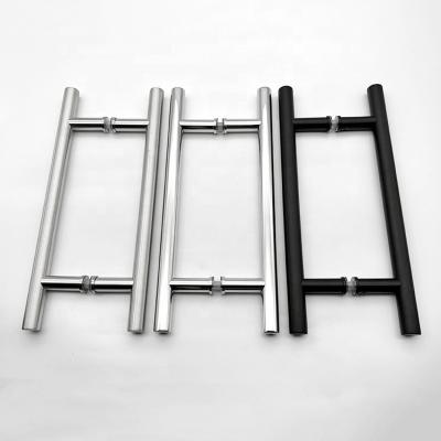 China Modern Stainless Steel Commercial H-Shape/ Ladder Style Back to Back Push Pull Door Handle for sale